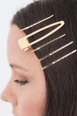 Gold Hair Clip & Bobby Pin Set
