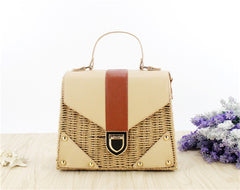 Straw Top Handle Bag