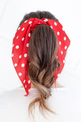 Scrunchie with Detachable Ribbon - Polka Dots