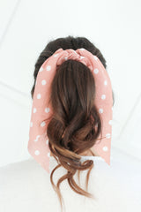 Scrunchie with Detachable Ribbon - Polka Dots