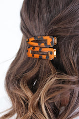 Tortoise Shell Hair Clip Set