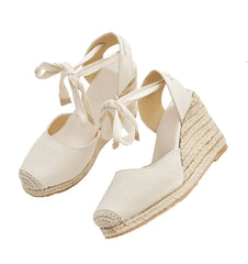 BIANCA - Ankle Strap Espadrille Wedges