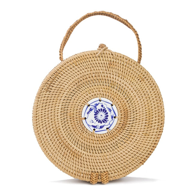 CALLI - Round Straw Bag