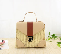 Straw Top Handle Bag