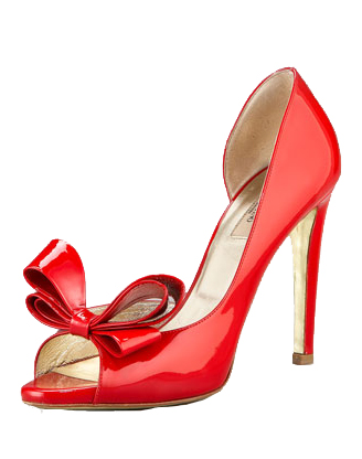 Shoes-Valentino-Bow-Pumps-Red-Patent-High-Heels - A Side Of Style