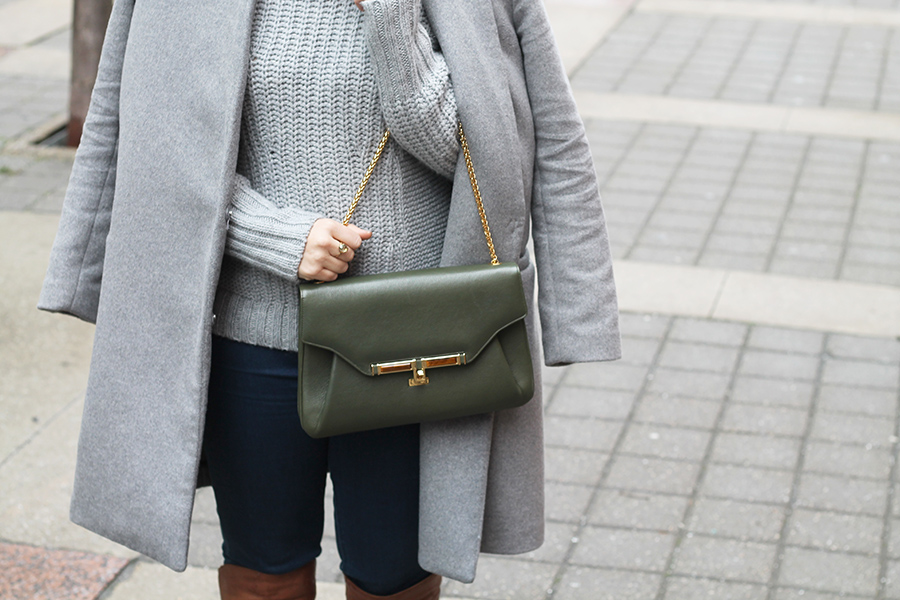 Grey-On-Grey-Outfit-Green-Handbag - A Side Of Style