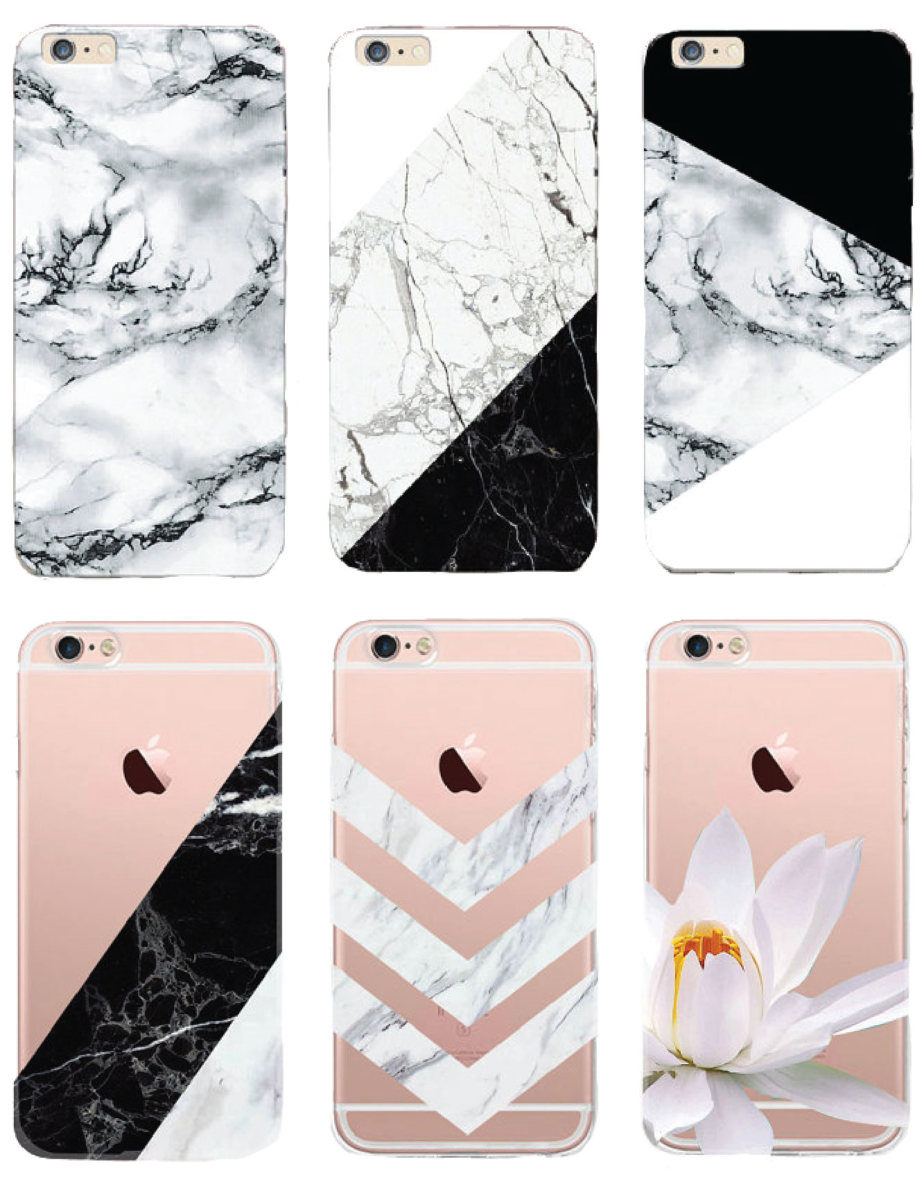marble iphone cases, transparent iphone cases, etsy shops, etsy finds, handmade, tech accessories, monochrome, white marble, black marble, catching raindbows, CR Cases