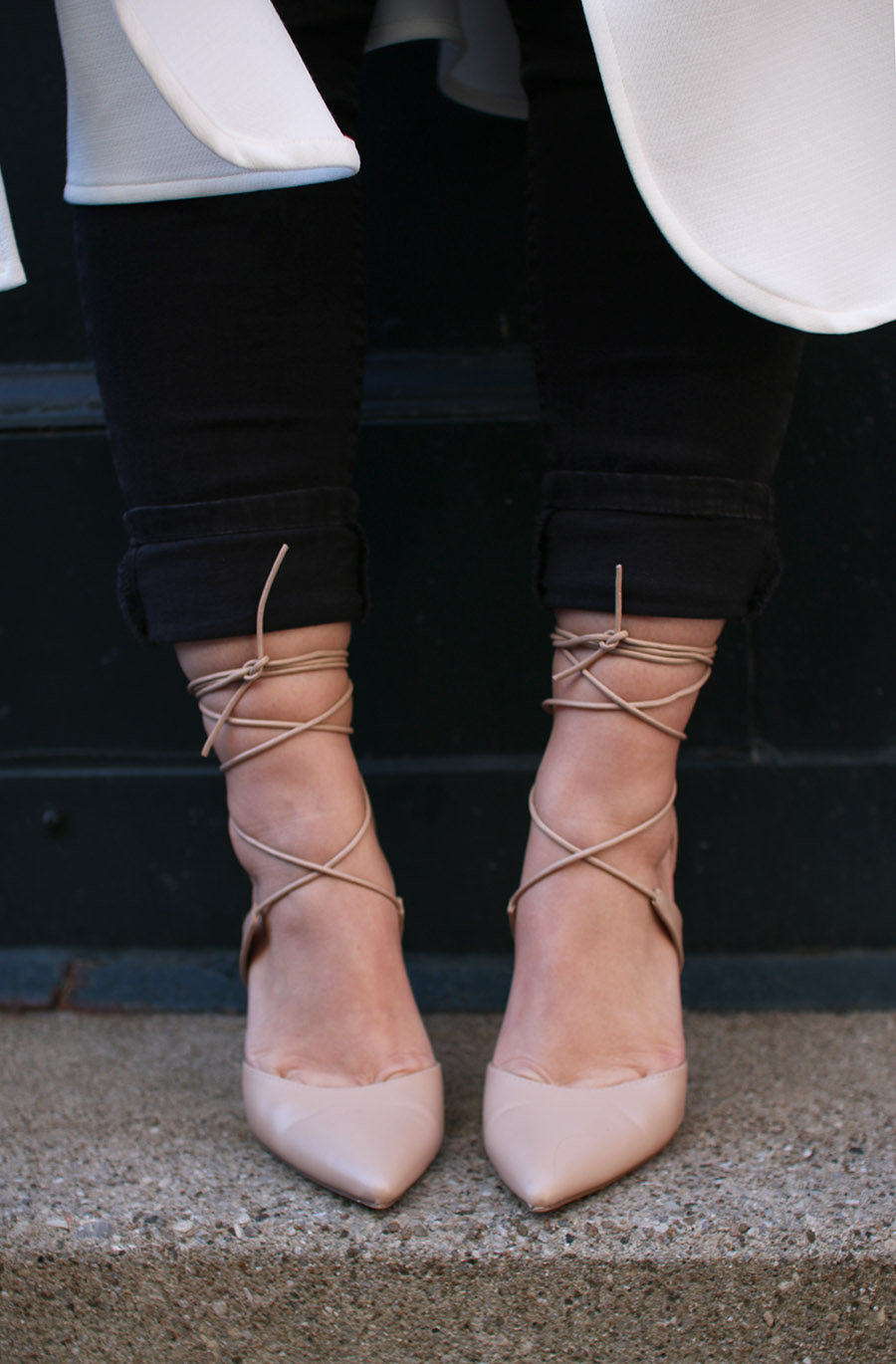 nude-lace-up-pumps-le-chateau-shoes | A 
