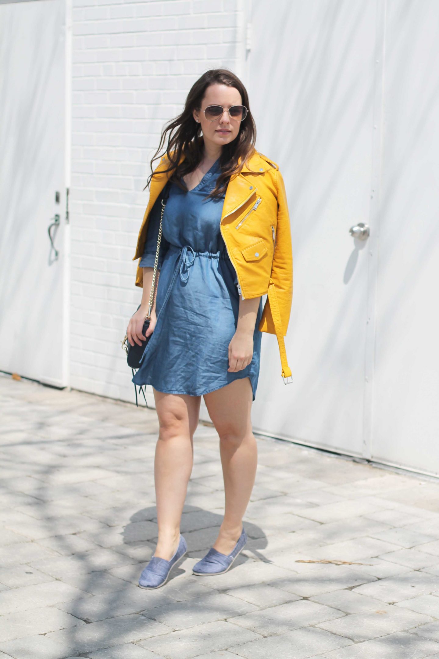 Outfit // Yellow + Chambray