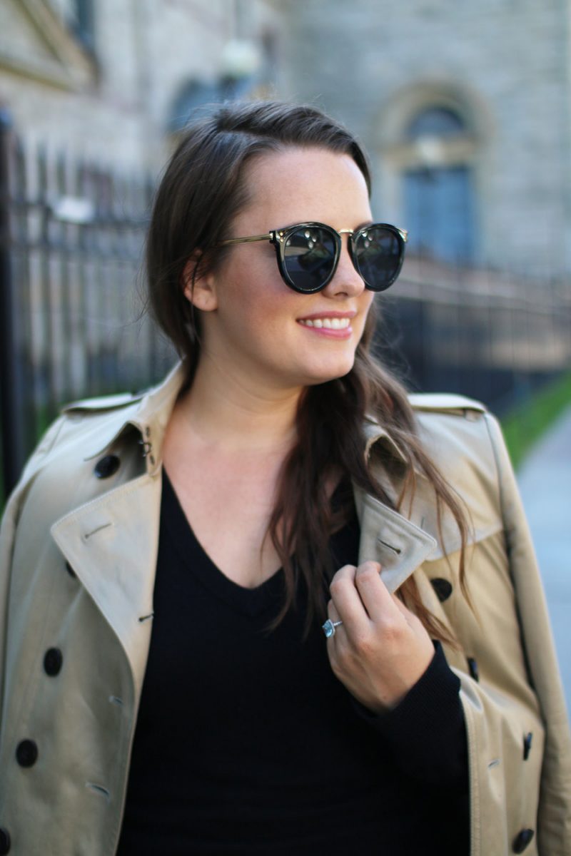 wardrobe-staples-trench-coat-black-sunglasses - A Side Of Style