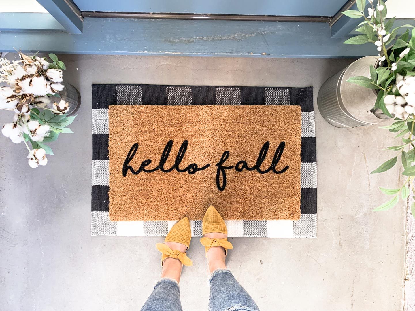 Hello Fall Welcome Mat Outfoors