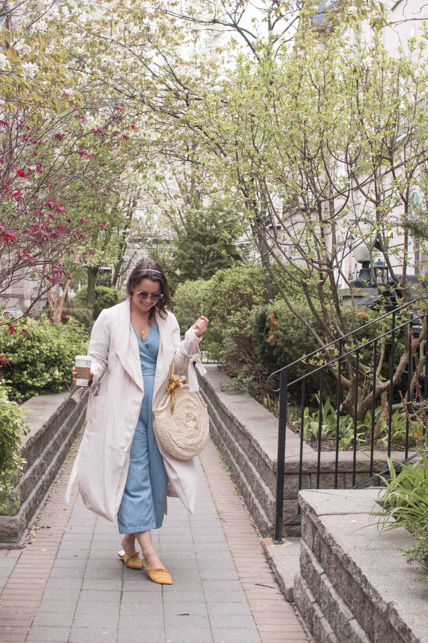 light pink trench coat outfit ideas