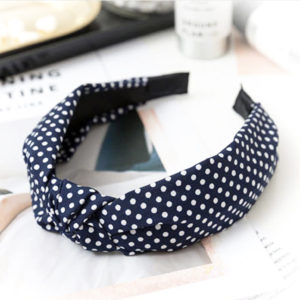blue polka dot knot headband, hair accessories