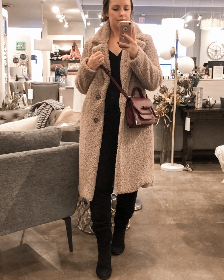 long teddy coat canada, winter outfit ideas