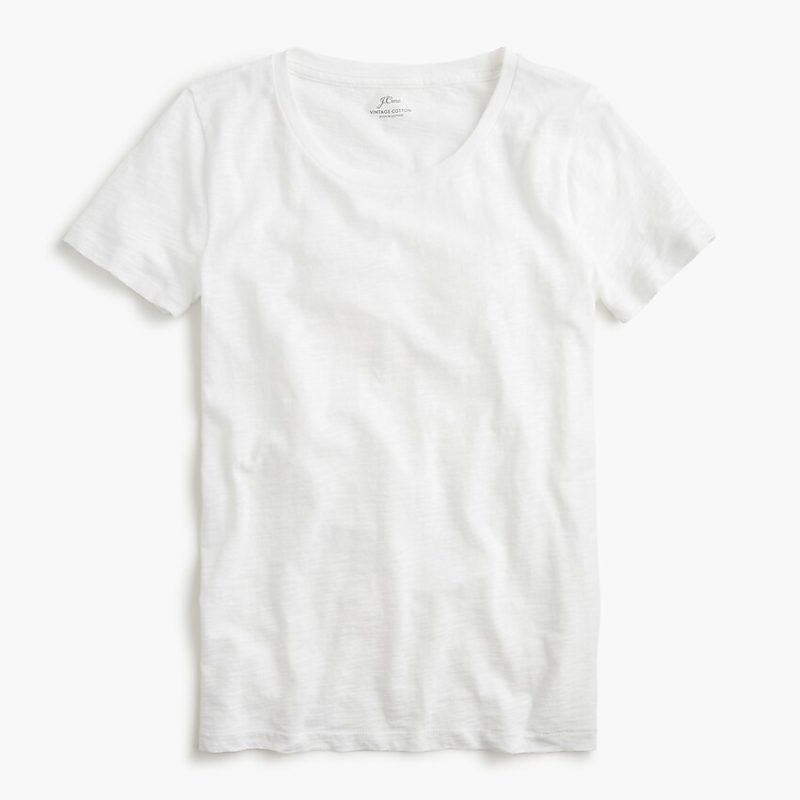 White vintage cotton crewneck T-shirt